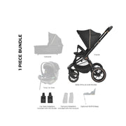 Bella Shiny Black & Gold Stroller