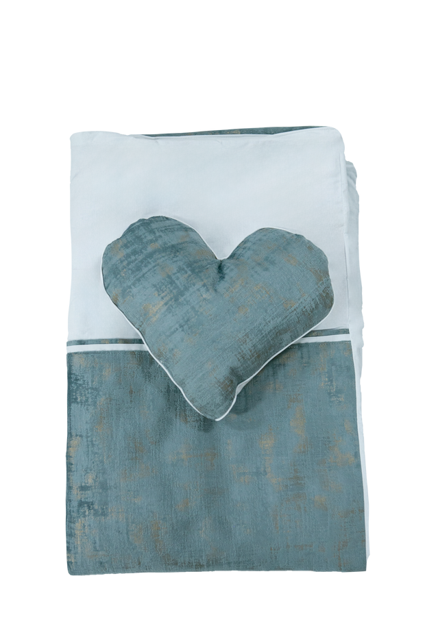 Blue and White Selina Cot 3 Piece Bedding