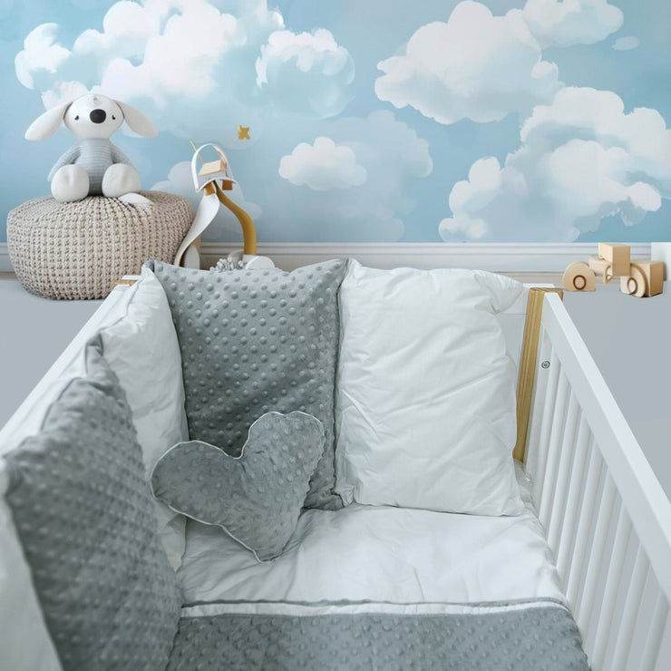 Grey & White Selina Cot Bedding Set