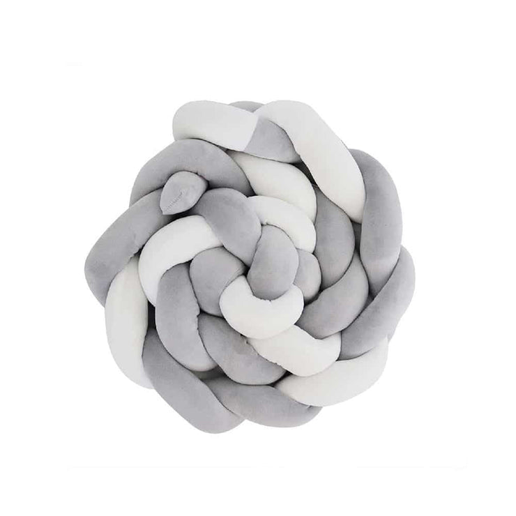 Knotted Cot Bumper - White & Grey