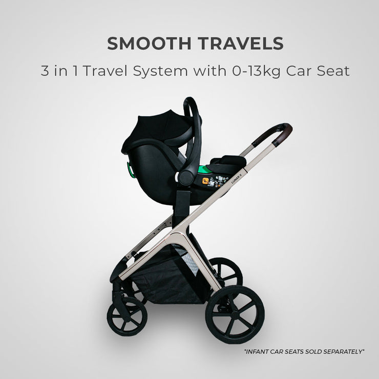 Lunar II Stroller & Carry Cot Travel System - Beige