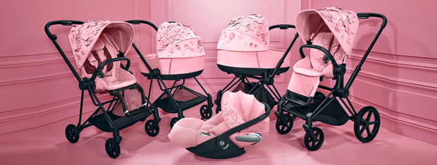 PRIAM Lux Gen 4 Simply Flowers Carry Cot - Pale Blush