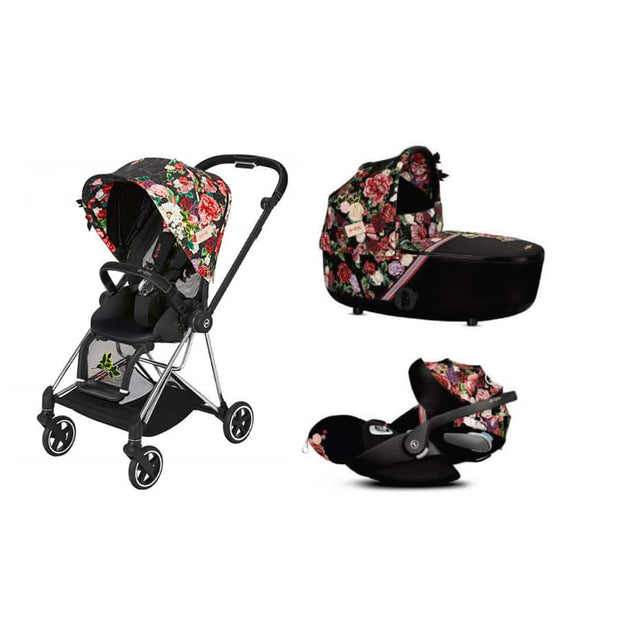 MIOS Spring Blossom Dark Seat Pack + Lux Carry Cot + Cloud Z