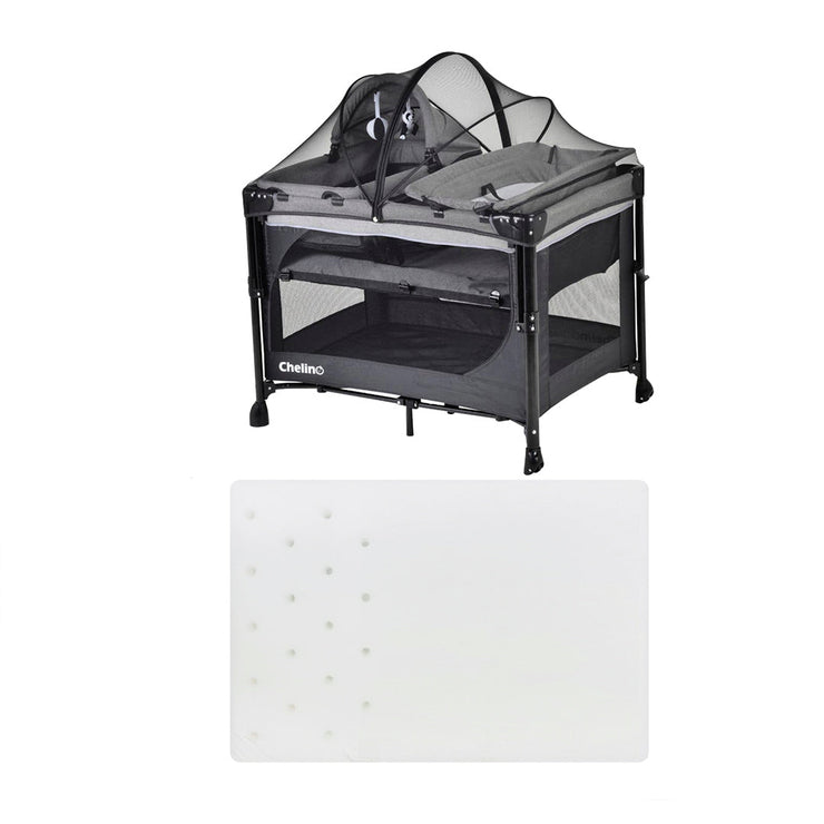 Chelino Tiffany Lux II Co-Sleeper Camp Cot with Mattress