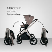 Lunar II Stroller & Carry Cot Travel System - Beige