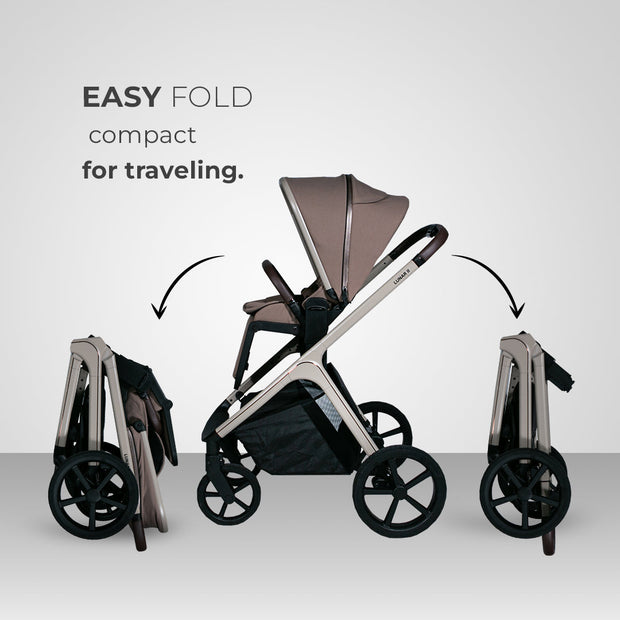 Lunar II Stroller & Carry Cot Travel System - Beige