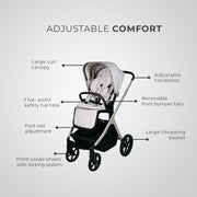 Lunar II Stroller & Carry Cot Travel System - Beige