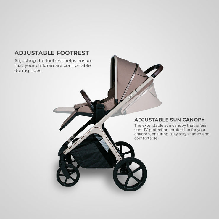 Lunar II Stroller & Carry Cot Travel System - Mocca